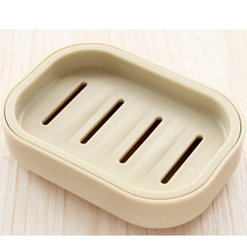 Double Layer Drain Soap Dish Portable Plastic Soap Holder for Bathroom & Travel (4.13 x 2.95 x 0.79 in / 10.5 x 7.5 x 2 cm)