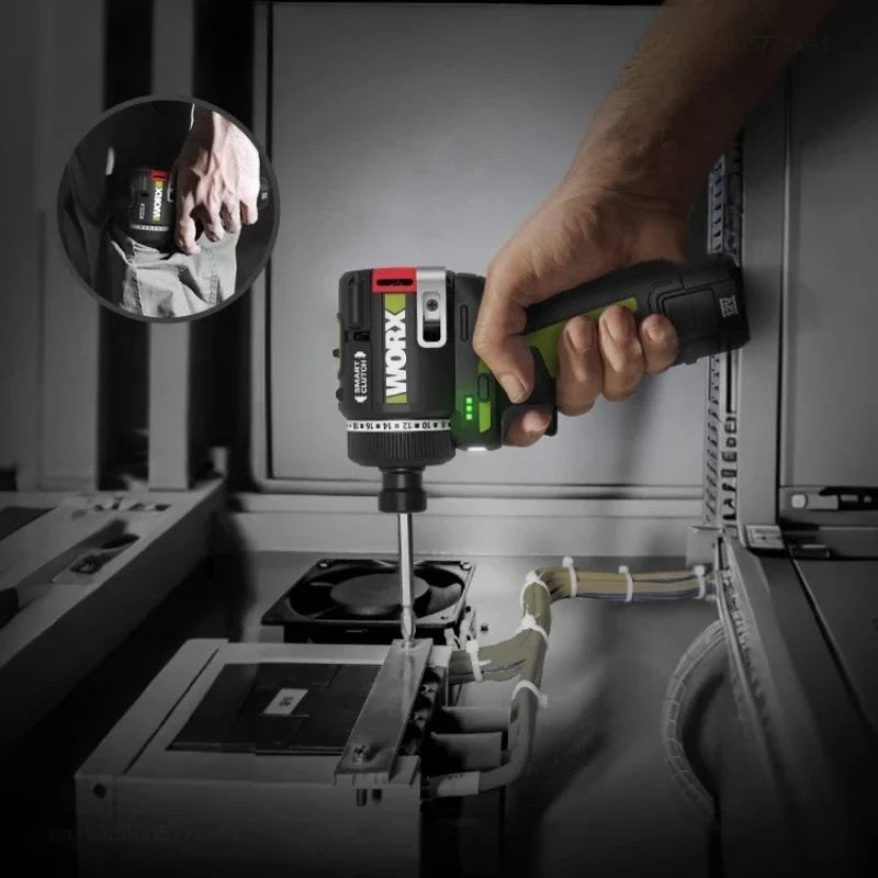 Cordless Brushless Impact Driver Drill, Rechargeable High-Torque Screwdriver with Metal Chuck, DIY Power Tool