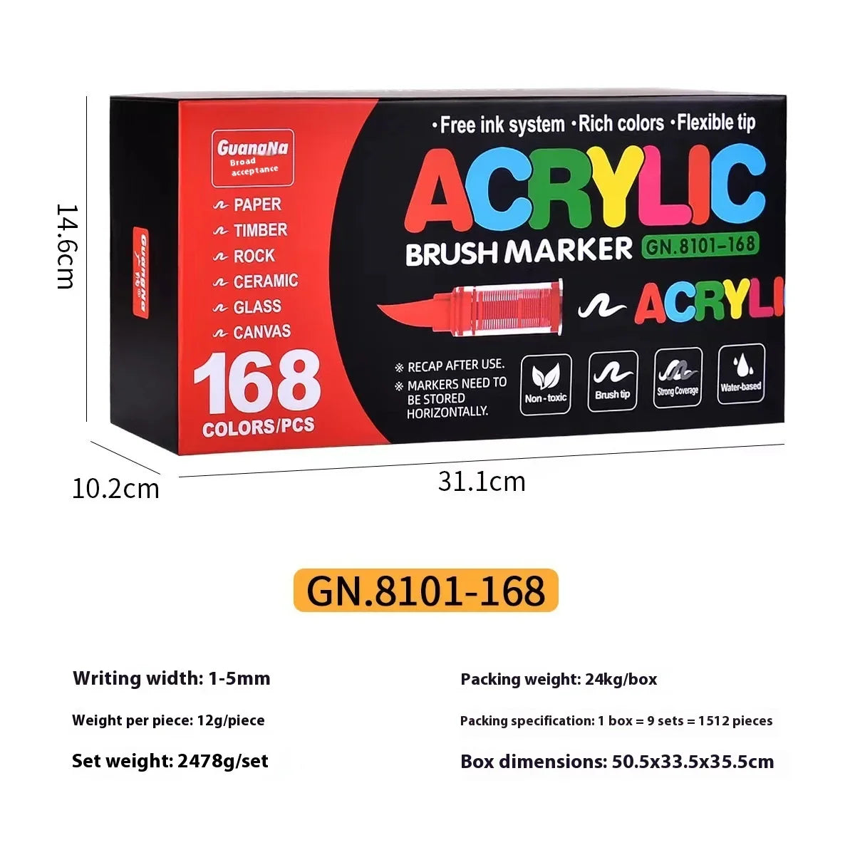 Acrylic Paint Pens Set - Multi-Tip Brush & Marker for Rock Painting, Stone & Ceramic Art (12 to 240 Colors)