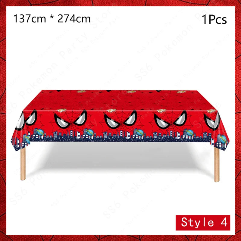 Spiderman Kids Birthday Party Supplies - Disposable Tableware Set with Plates, Cups, Napkins & Favor Bags