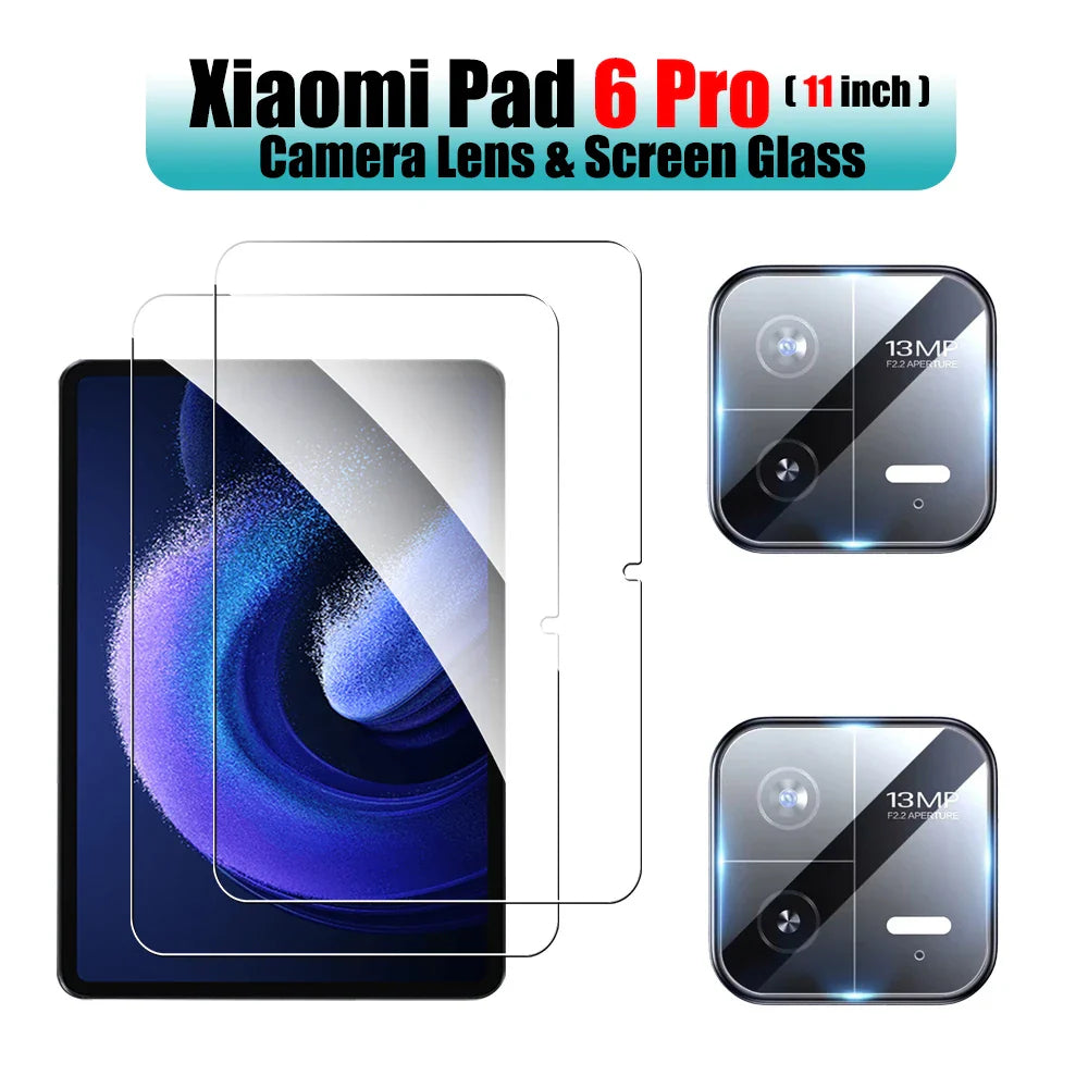 2-Pack Tempered Glass Screen Protector for 11.2-inch (28.4 cm) & 12.4-inch (31.5 cm) Tablets with 2 Camera Lens Covers