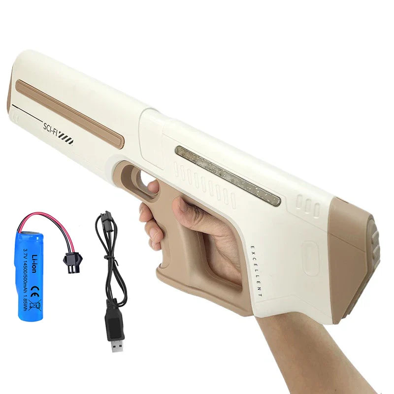 Electric Water Blaster for Adults – Powerful Automatic Water Gun with LED Flash, Lithium Battery-Powered Beach & Pool Toy for Teens & Kids
