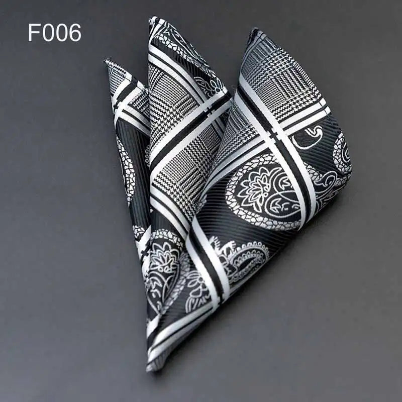 Men's Pocket Square 41 Colors - Plaid Dot Paisley Polyester Handkerchief 25 x 25 cm (9.8 x 9.8 in)