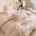3-Piece Solid Twill Polyester Duvet Cover Set with 2 Pillowcases — Multiple Sizes (135x200 to 260x240 cm / 53x79 to 102x94 in) — White, Yellow, Pink, Purple