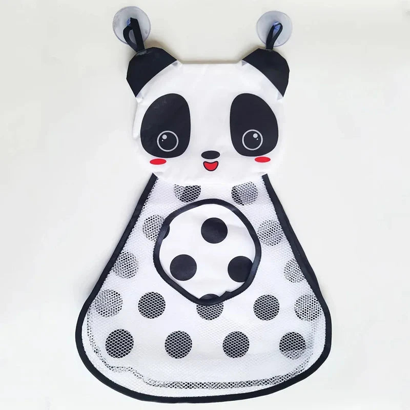 Baby Bath Toy Mesh Organizer with Suction Cups - Cartoon Animal Storage Bag for Kids
