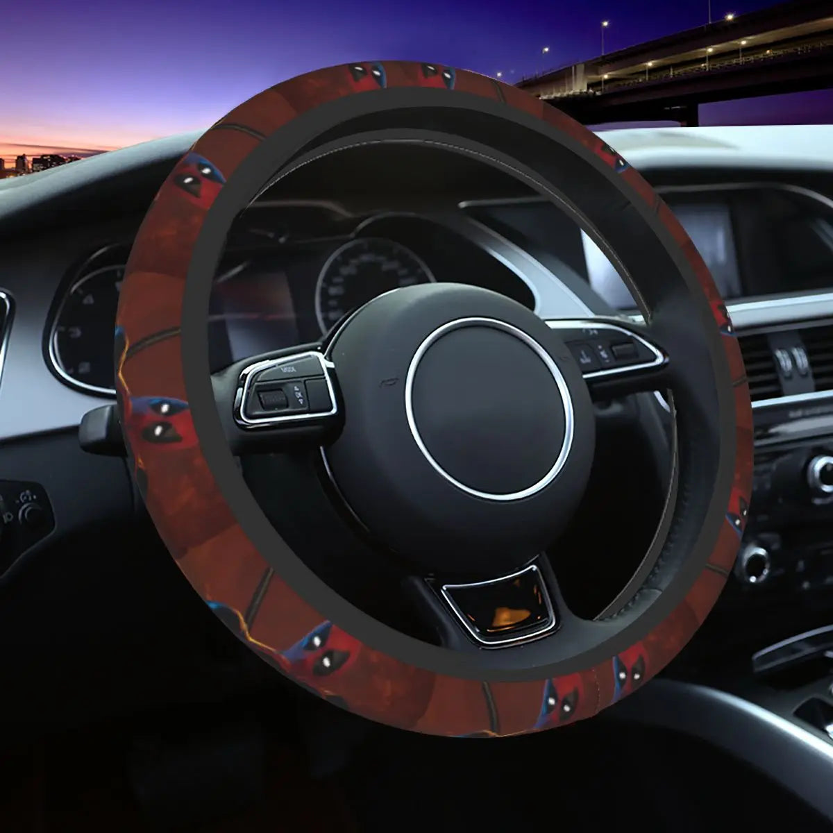 Kawaii Manga Steering Wheel Cover Soft Universal Fit 37-38 cm (14.5-15 in) Car Protector