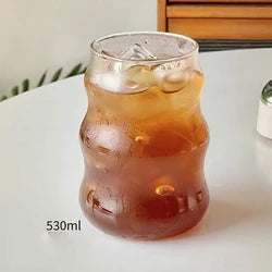 Heat-Resistant Stripe Glass Tumbler — Transparent Tea, Coffee & Juice Mug, 410/530/650 ml (13.9/17.9/22 fl oz)