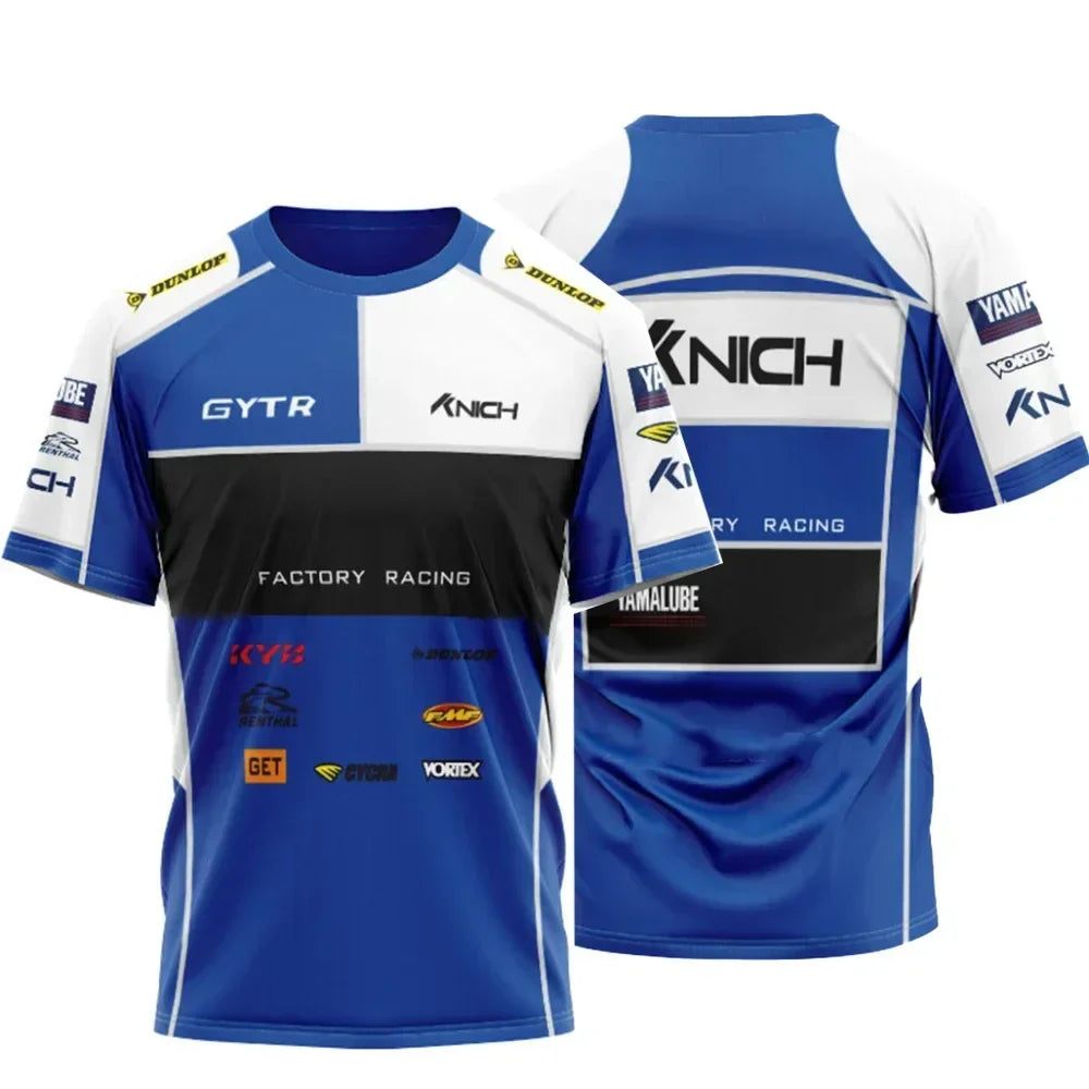 New Dominant Men 3D Printed Team Motorcycle Superbike Off-road T-shirt Men's Quick Dry Breathable Crewneck Jersey
