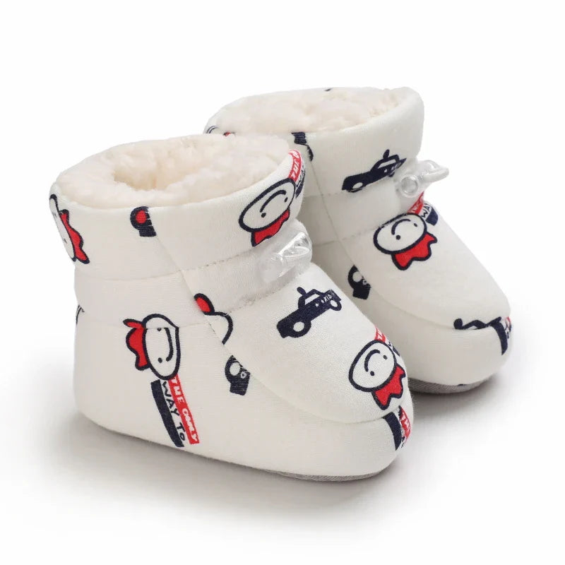 Winter Baby Boots Cartoon Soft-Sole Anti-Slip Warm Toddler Walking Booties for Boys & Girls
