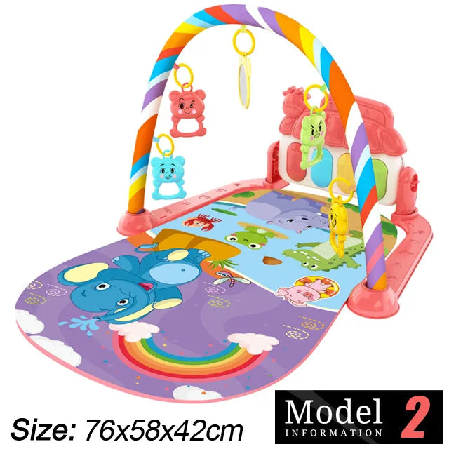 Baby Activity Gym Play Mat with Piano Keyboard 76 x 58 x 42 cm (30 x 23 x 16.5 in) – Musical Infant Play Gym for Newborns 0–36 Months