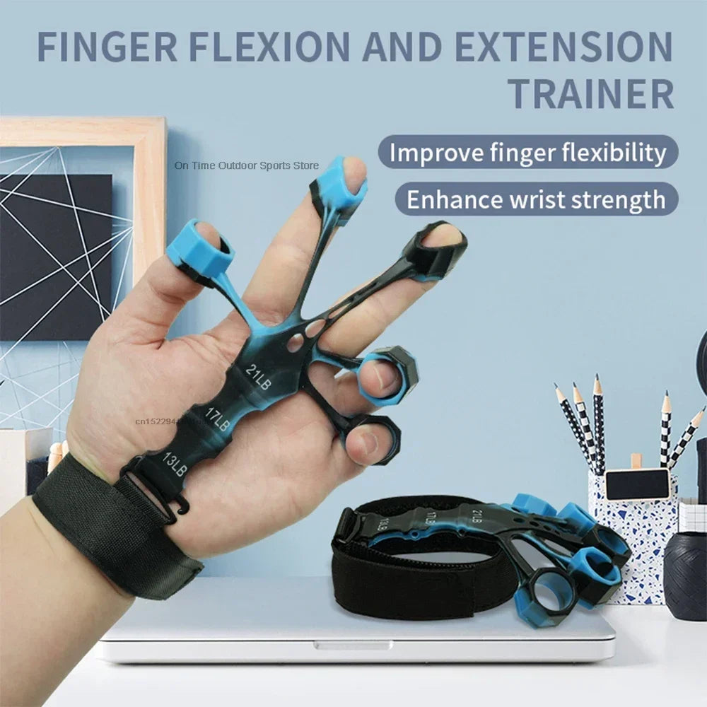3-Level Silicone Hand & Finger Strengthener (13/17/21 lb) for Guitarists, Rehab, Arthritis Relief, Grip Training