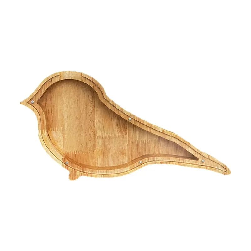 26-Letter Wooden Piggy Bank Alphabet Moneybox Coin Saving Box for Kids Desktop Home Decor