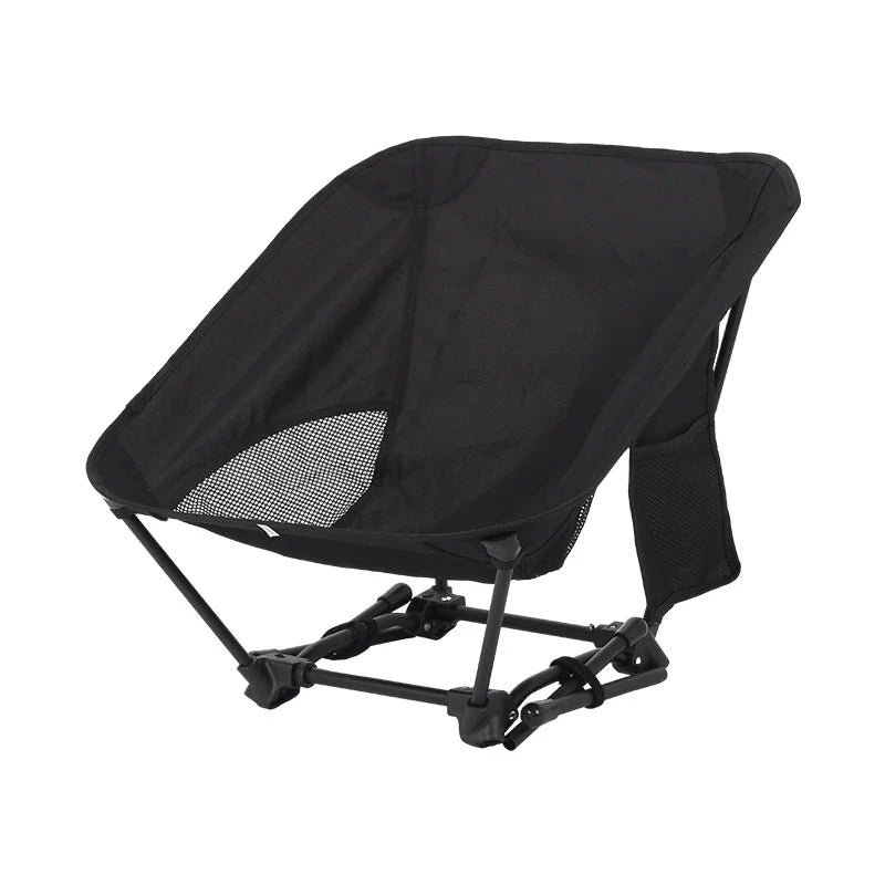 Square Frame Beach & Fishing Stool - Four-Corner Folding Moon Chair, Lightweight Iron Tube Camping Seat