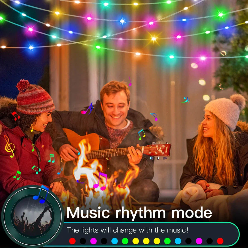 20M (65ft) USB Addressable RGBIC LED String Lights - Bluetooth App & IR Remote, 5V Waterproof Fairy Lights for Party & Christmas