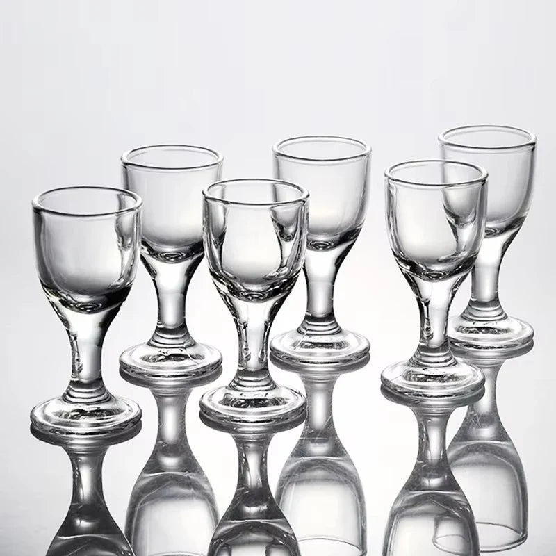 6-Pack Mini Stem Shot Glasses Set — 10/15/25 ml (0.34/0.51/0.85 fl oz) Clear Glass Mini Wine Cups for Sake & Spirits