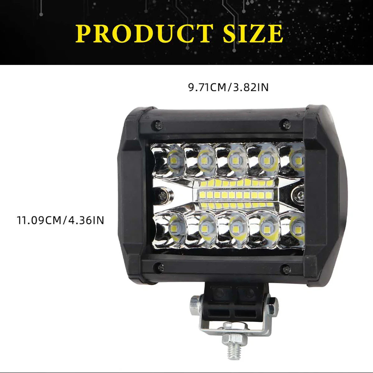 60W 12V LED Work Light 20-SMD Combo Beam Fog Spotlight IP67 for Truck UTV SUV ATV Boat Off-Road