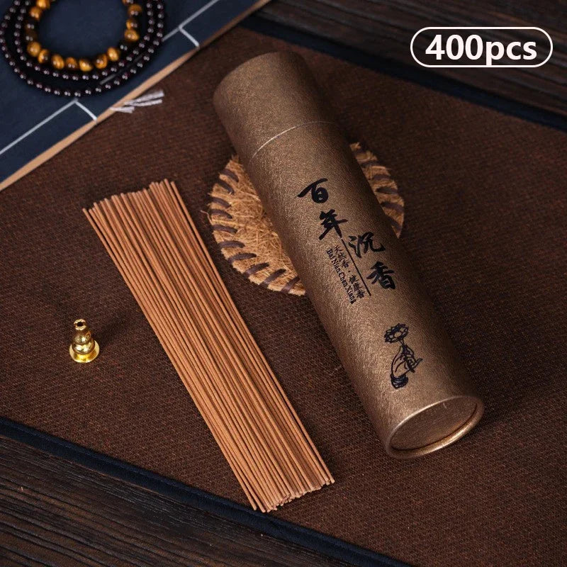 400-Pack Natural Sandalwood, Agarwood and Wormwood Incense Sticks for Home, Prayer & Blessing Ceremony