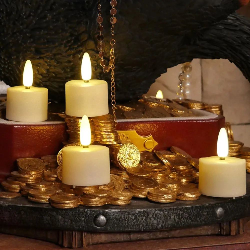 Rechargeable LED Tea Light Candles - 6/12/18/24-Pack Flameless Flickering Tea Lights for Home Decor & Gifts