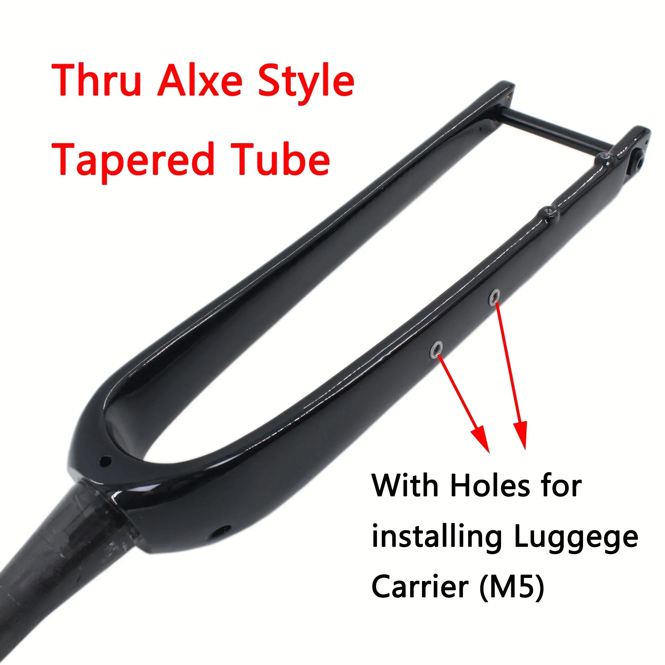 700C UD T800 Full Carbon Road & Gravel Bike Fork — Disc Brake, Luggage Carrier Mount, 45mm Offset