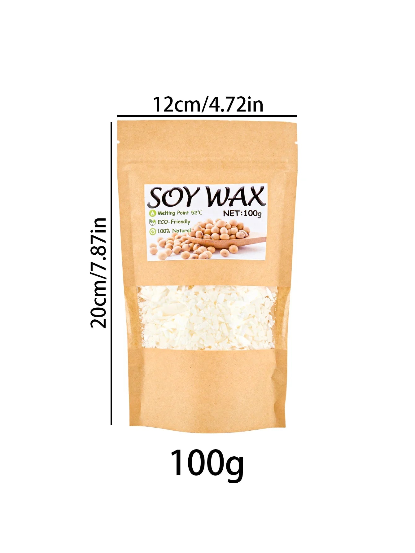 Natural Soy Wax Flakes for Candle Making — 100g to 1000g, 100% Additive-Free
