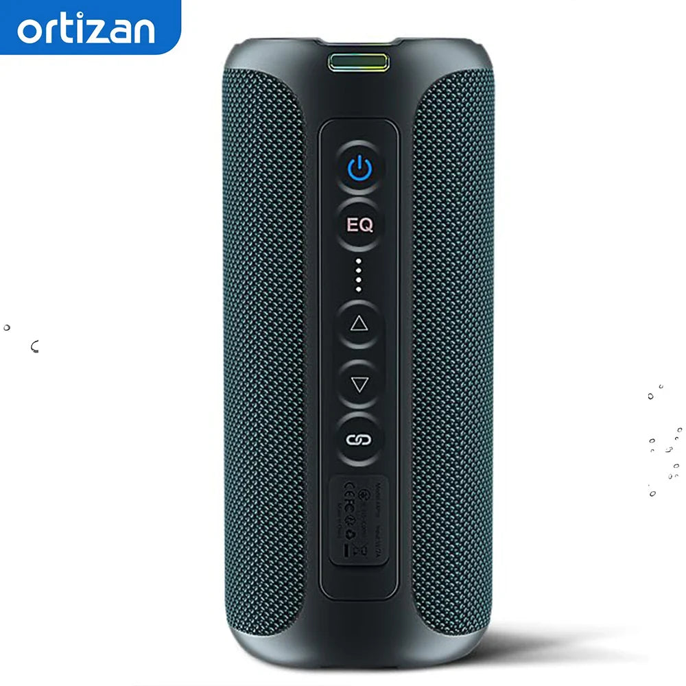 Waterproof 40W Portable Bluetooth Speaker with RGB LED Lights, 30-Hour Playtime, IPX7, TWS