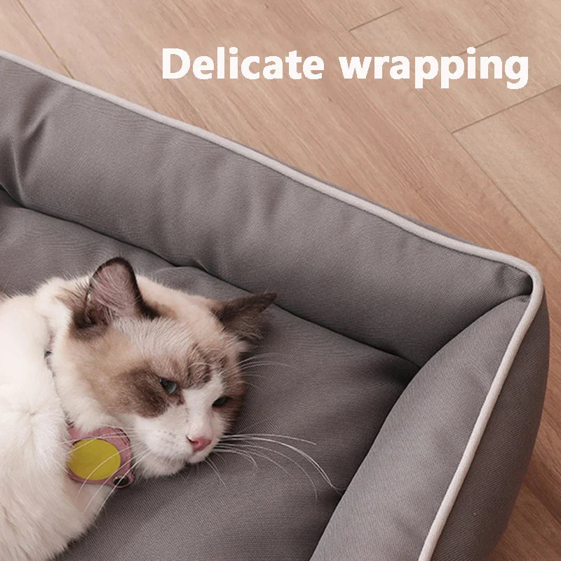Four-Season Square Pet Bed Waterproof Thickened Bite-Resistant Dog & Cat Sofa Mattress – Sizes S-XXL (36–100 cm / 14–39 in)