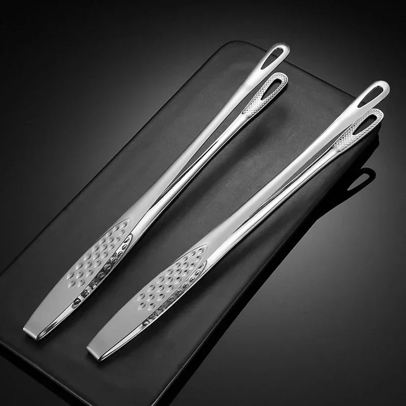 Stainless Steel Kitchen & BBQ Tongs – 9.4 in/11 in (24/28 cm) Grill, Serving & Cooking Tweezers