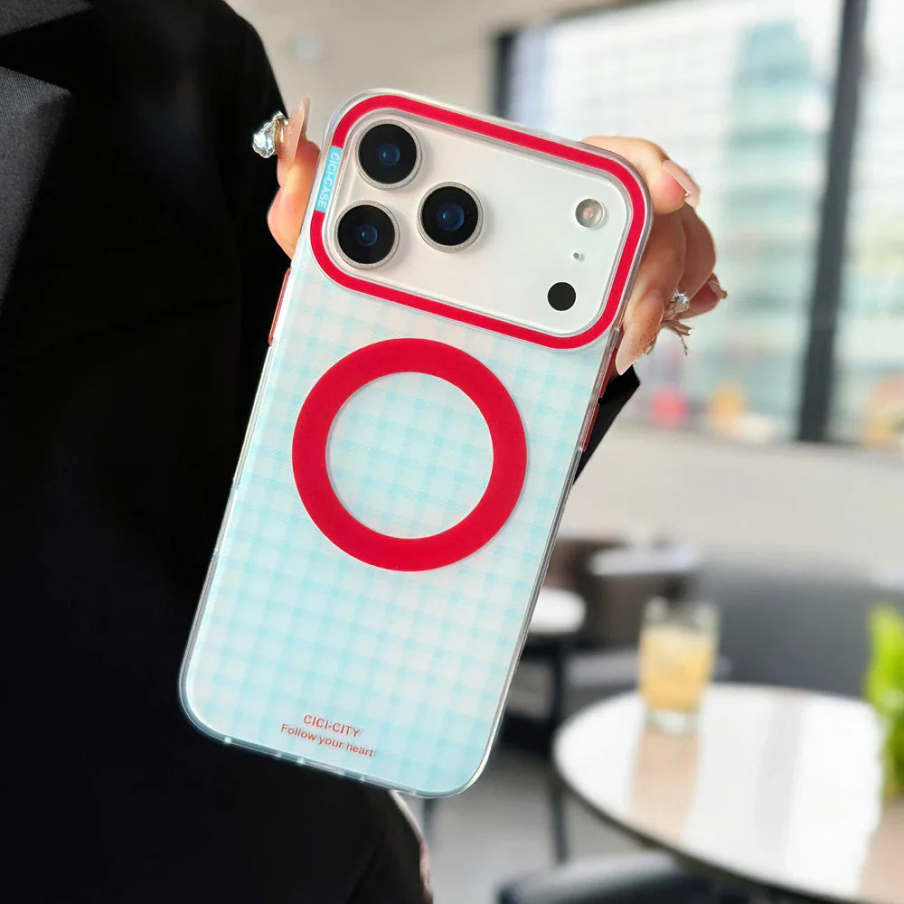 For iPhone 17 13 14 15 16 Pro Max Case Magsafe Happy Dapamine Color Anti-Collision Drop-proof Protective Cover for Summer Girls
