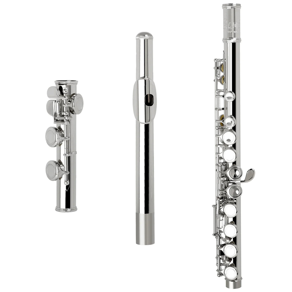 Professional 16-Key Closed-Hole C Transverse Flute – Silver-Plated Nickel-Silver Keys, Case & Cleaning Kit