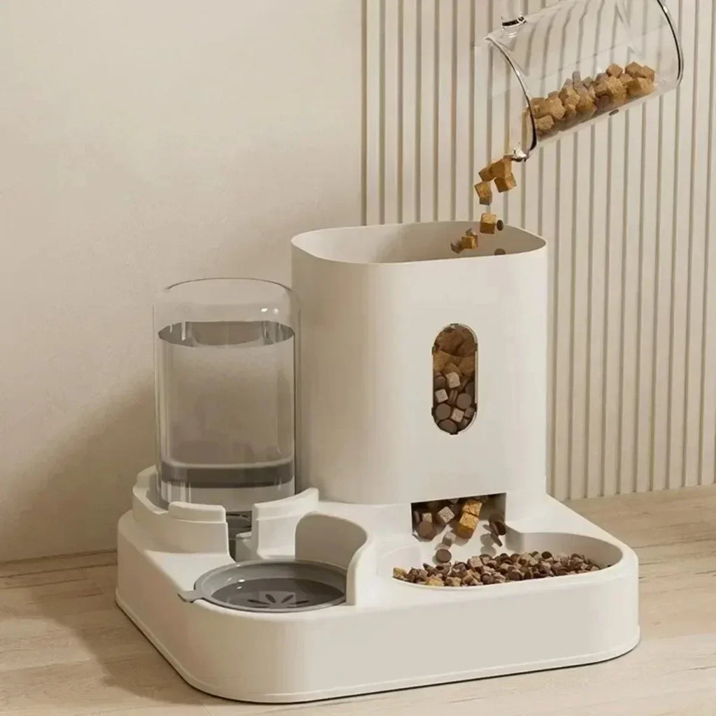 Automatic Gravity Pet Feeder with Water Fountain – Large Capacity Dog & Cat Food Dispenser