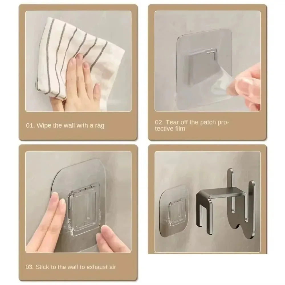 Wall-Mounted Non-Perforated Bathroom Slipper Rack with Rear Drainage, Single-Tier Shoe Storage Hook