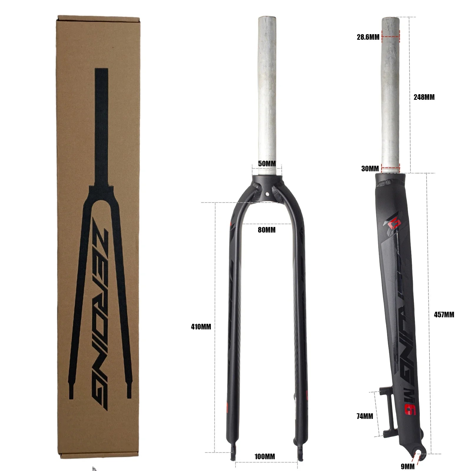 Ultra-Light Aluminum Alloy MTB Front Fork — Compatible with 26/27.5/29 in Wheels, Disc Brake, Quick-Release Legs