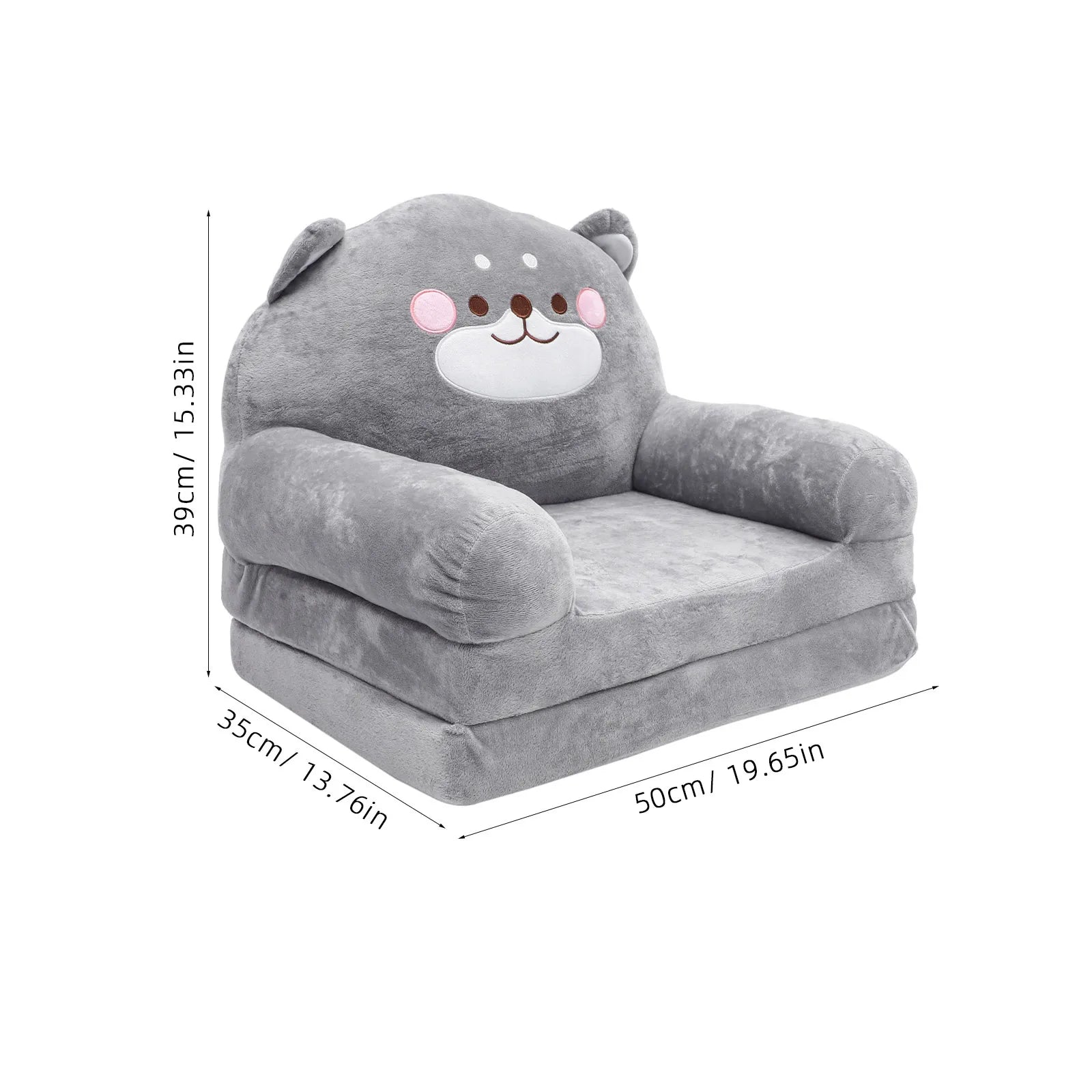 Elephant Plush Folding Baby Sofa Chair for Toddlers - Kids Nursery & Playroom Seat