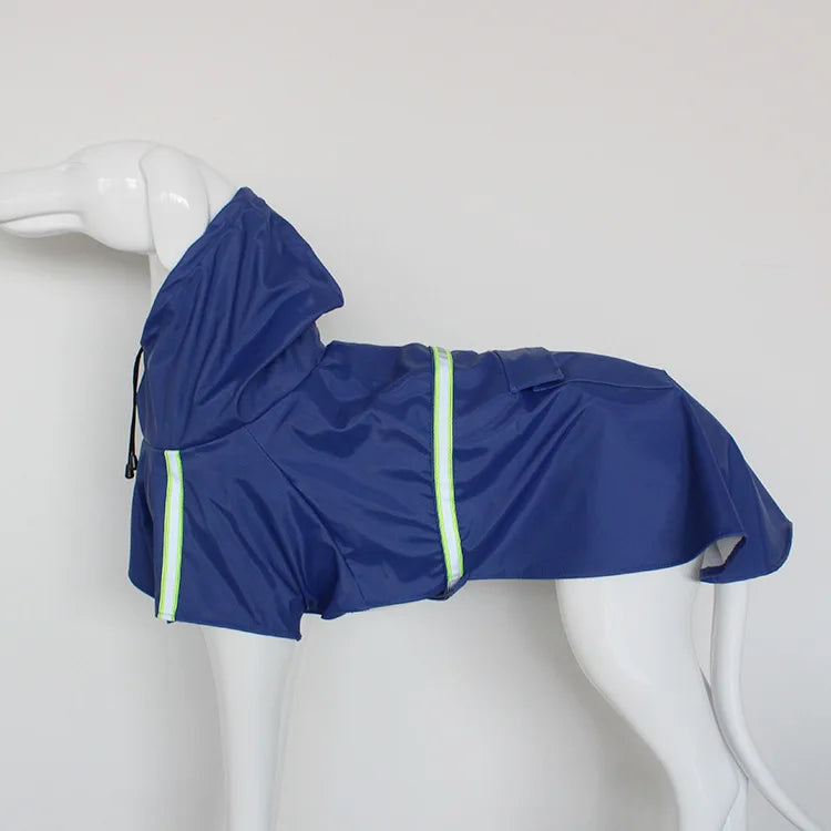 Large Hooded Dog Raincoat Waterproof Windproof Reflective Cloak for Corgi and Puppy