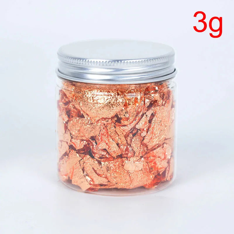 Gold Silver Bronze Irregular Aluminum Foil Flakes 3g/5g, Metallic Glitter for Epoxy Resin, Candle Making, Nail Art & DIY Crafts