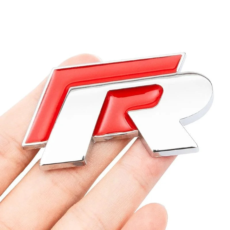 3D Metal R Logo Car Trunk Emblem Sticker Rear Body Badge for Golf Polo Jetta Beetle Passat Tiguan
