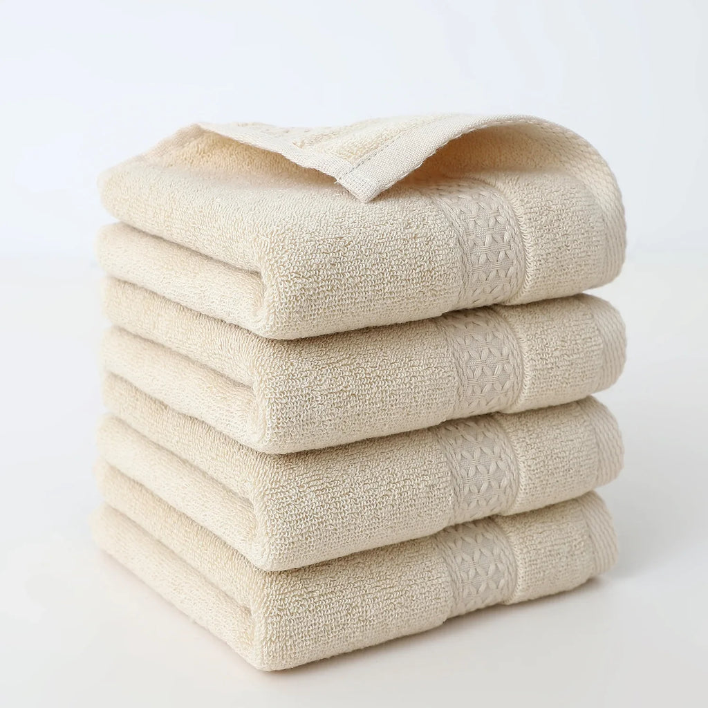 4-Pack Pure Cotton Square Face Towels 30 x 30 cm (11.8 x 11.8 in) Soft Absorbent for Face, Bath & Household