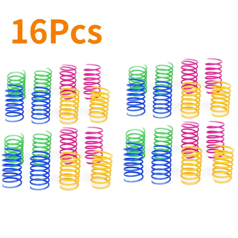 Kitten Coil Spring Cat Toys - Interactive Bouncy Plastic Spiral Springs for Cats & Ferrets