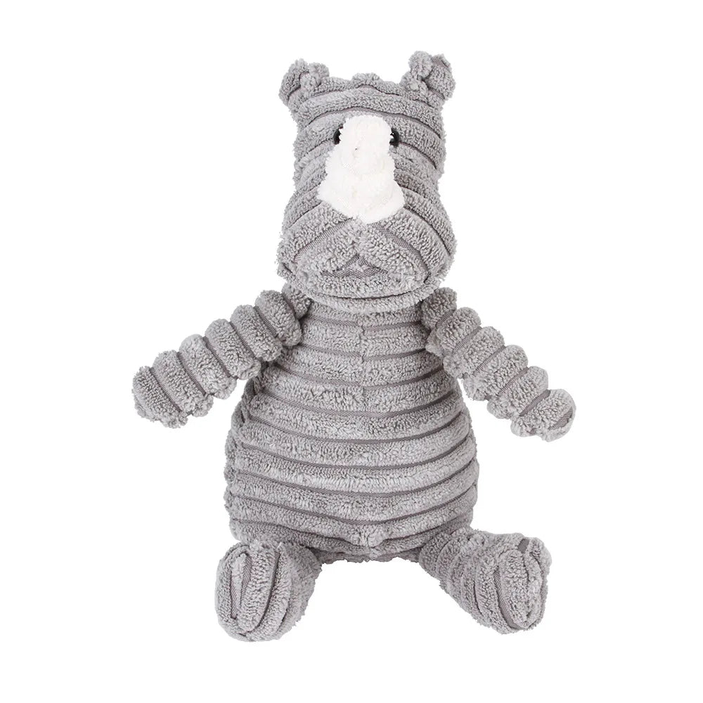 Dog Chew Toy Corduroy Plush Squeaky Molar Tooth Cleaner Training Toy for Large Dogs Monkey and Pig Designs