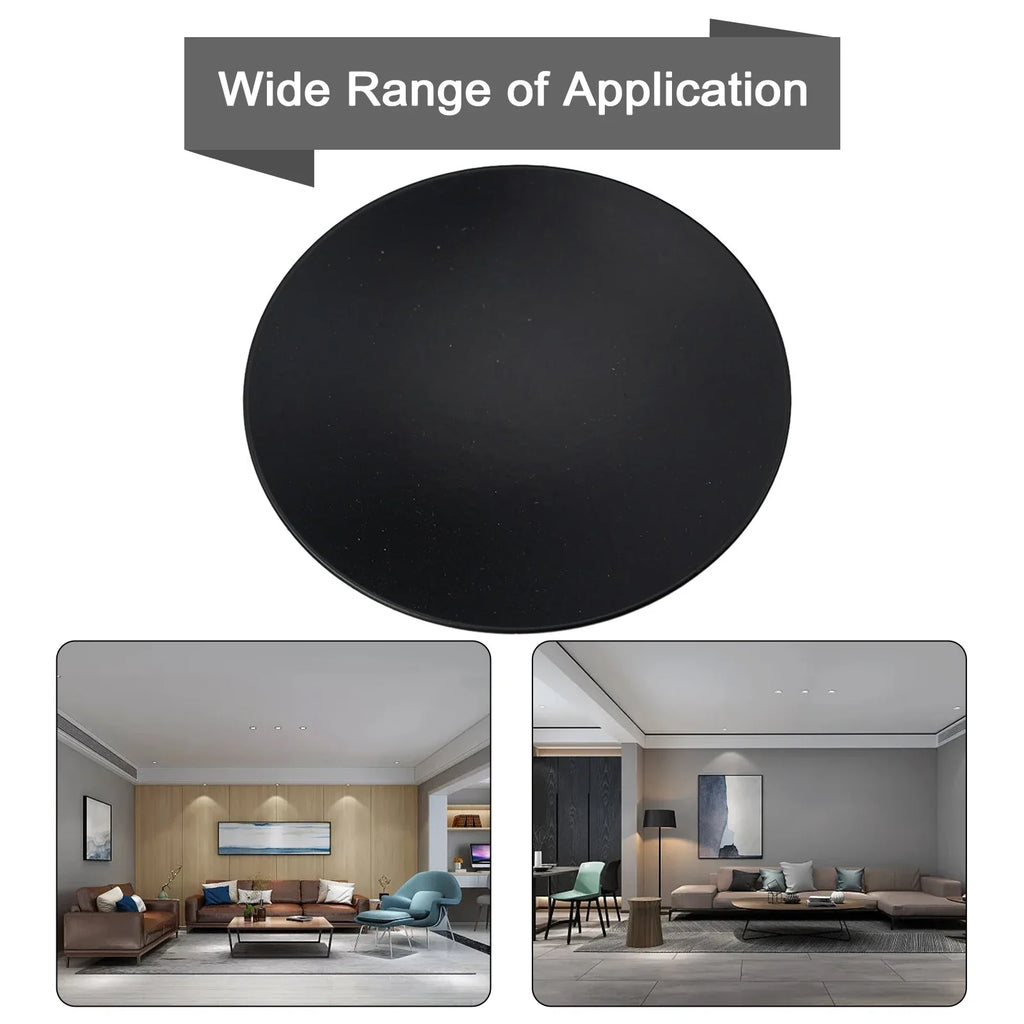 Round Iron Candle Plate Holder — Rust-Resistant Metal Pedestal for Pillar, Ball & Votive Candles, Gold or Black, Small 2.8×2.8×0.6 in (7×7×1.5 cm) & Large 4.3×4.3×0.7 in (11×11×1.7 cm)