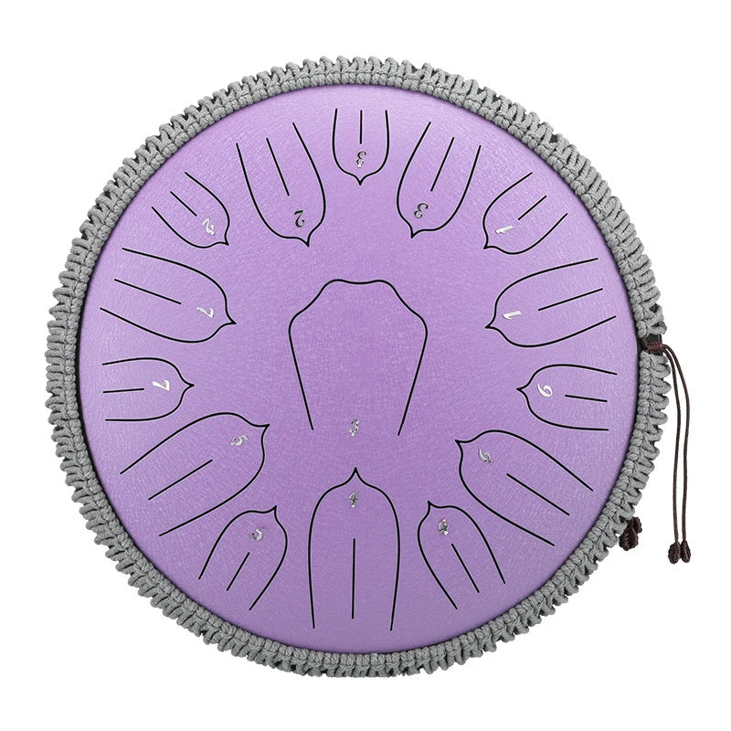 13-Inch (32 cm) 15-Note D-Tone Steel Tongue Drum Glucophone Handpan Percussion