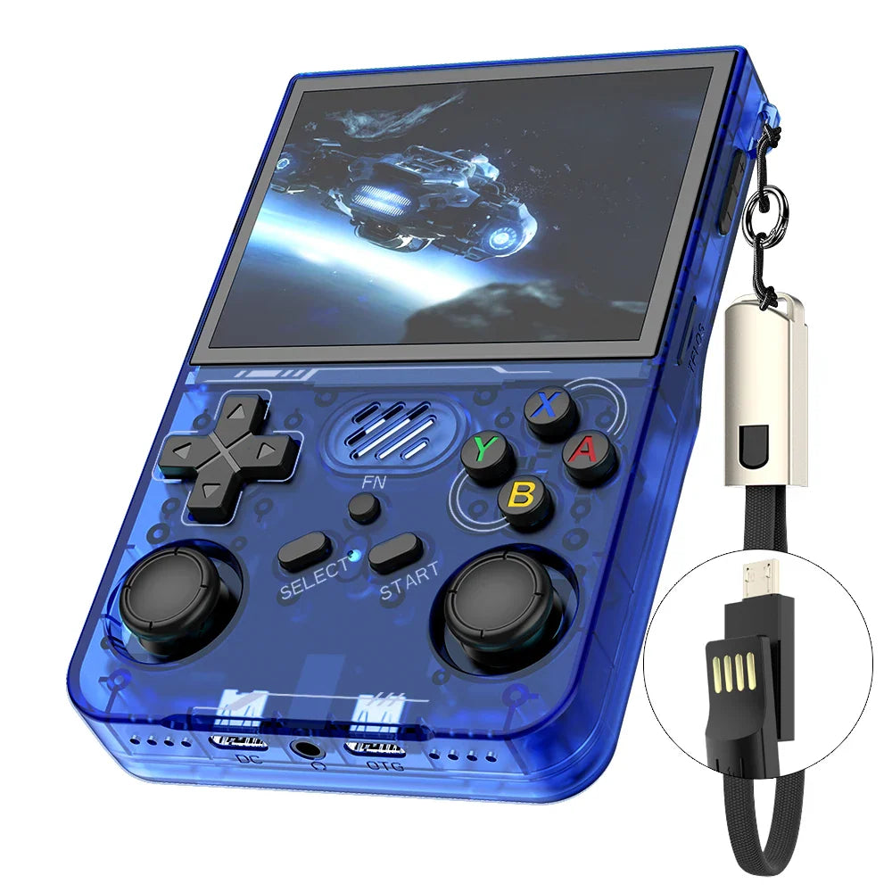 Retro Handheld Game Console ArkOS 3.5-Inch (8.9 cm) IPS Pocket Player, Wi‑Fi, 15,000+ Games, 64GB (Expandable to 256GB), 3000mAh — Kids Gift