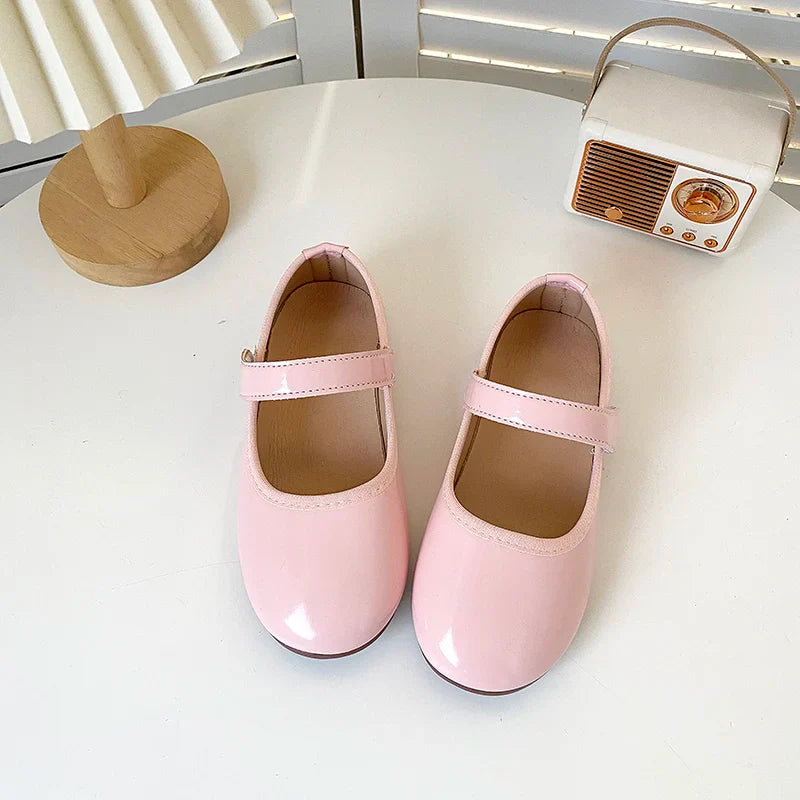 Girls Princess Patent Leather Flats – Soft Flexible Anti-Slip Casual Shoes, EU 27–36