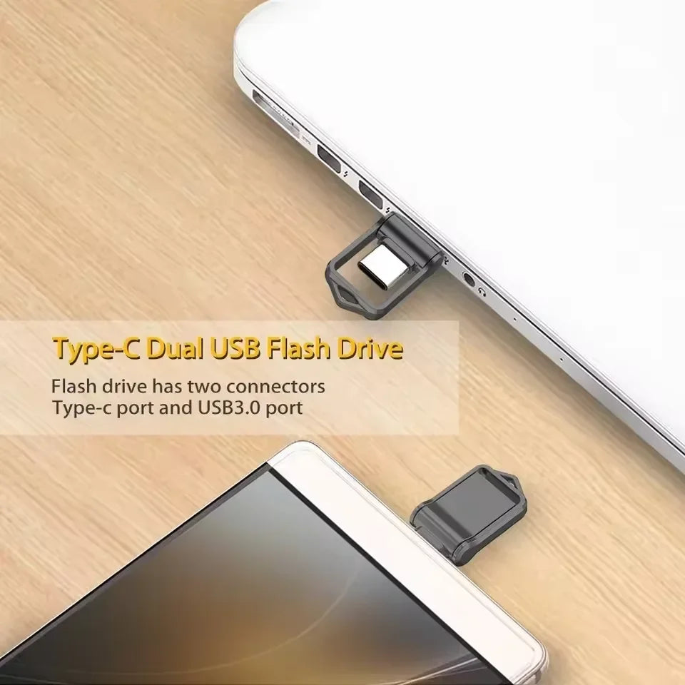 USB 3.2 High-Speed Dual-Interface Flash Drive (Type-C & USB-A Compatible) — 128GB 256GB 512GB 1TB 2TB