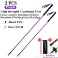 Foldable Quick-Lock 4-Section Trekking Poles Pair – 7075 Aluminum Adjustable 110/120 cm (43.3/47.2 in) EVA Grip Tungsten-Cobalt Tips
