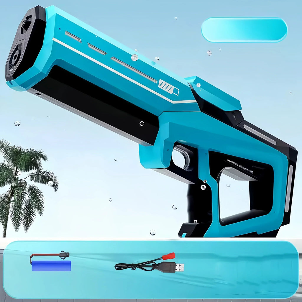 Electric Water Blaster for Adults – Powerful Automatic Water Gun with LED Flash, Lithium Battery-Powered Beach & Pool Toy for Teens & Kids