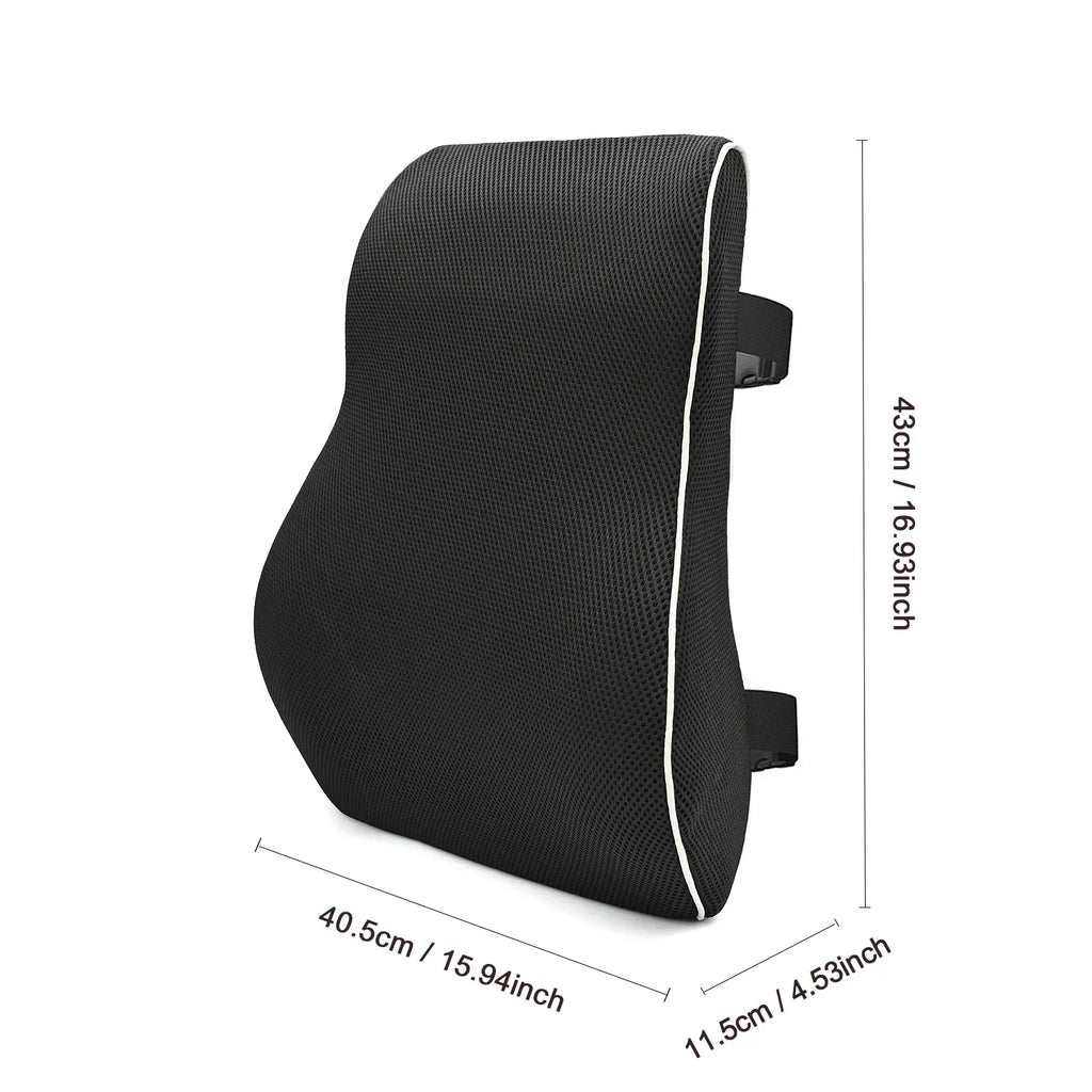 Ergonomic Memory Foam Lumbar Support Pillow — Car & Office Waist Cushion for Back Pain Relief