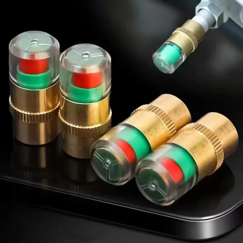 Tire Pressure Indicator Valve Caps for Car Motorcycle Bicycle (1/4/8 Pack)