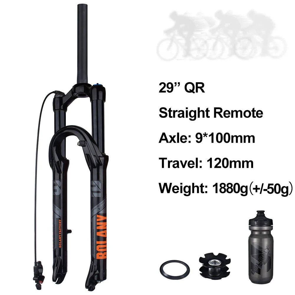 120mm (4.7in) Travel Mountain Bike Air Fork 27.5/29 in, 32mm (1.26in) Stanchion Magnesium Alloy Suspension - Orange