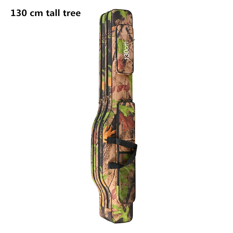 2-Layer Foldable Sea Fishing Bag 1.3m / 1.5m (4.3 ft / 4.9 ft) Double-Shoulder Rod Carrier & Outdoor Tackle Storage